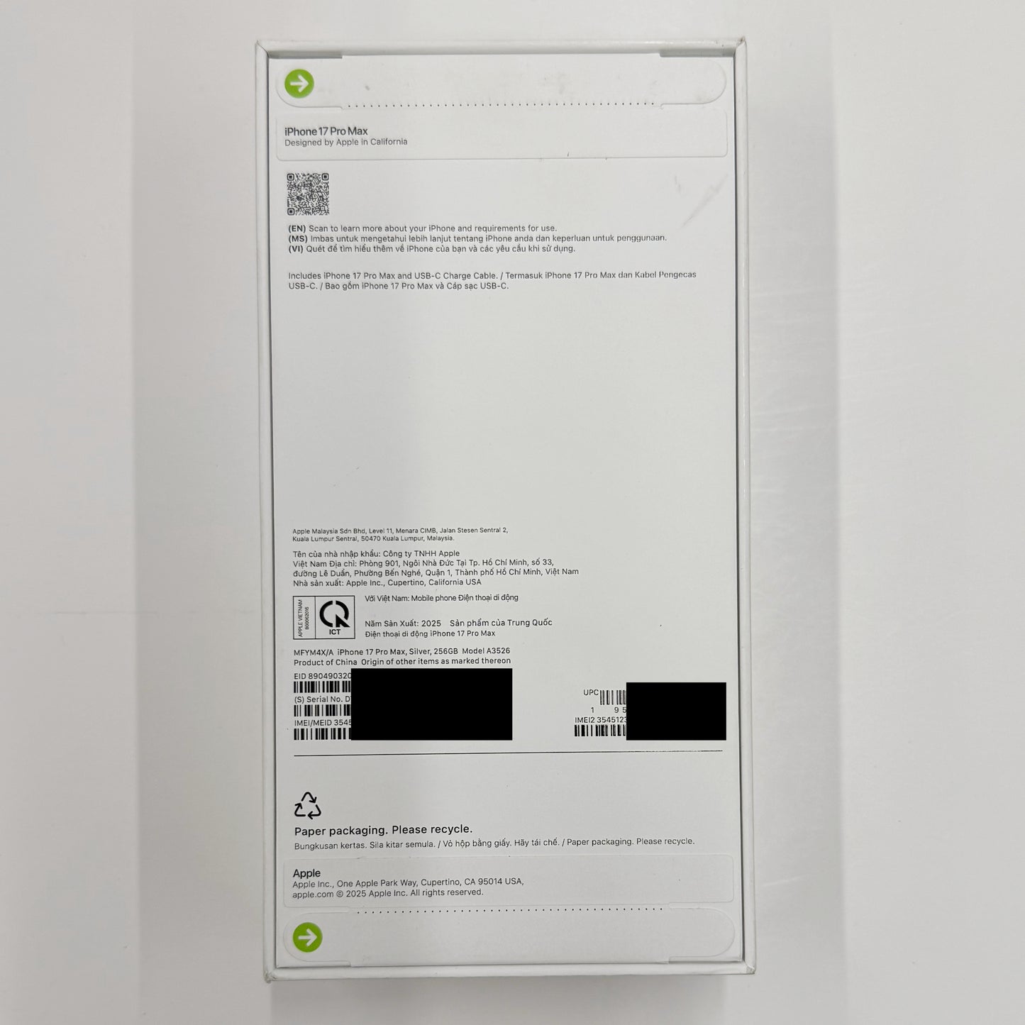 iPhone 17 Pro Max 256GB Silver T8404 Brand New - Sealed