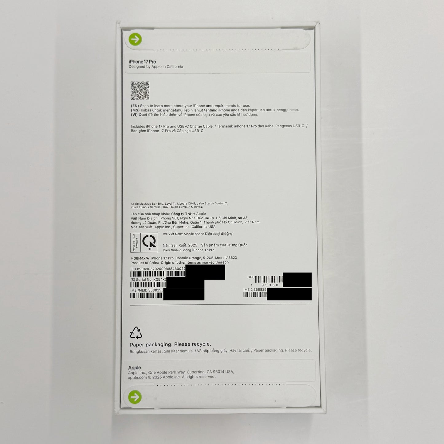 iPhone 17 Pro 512GB Cosmic Orange T8265 New