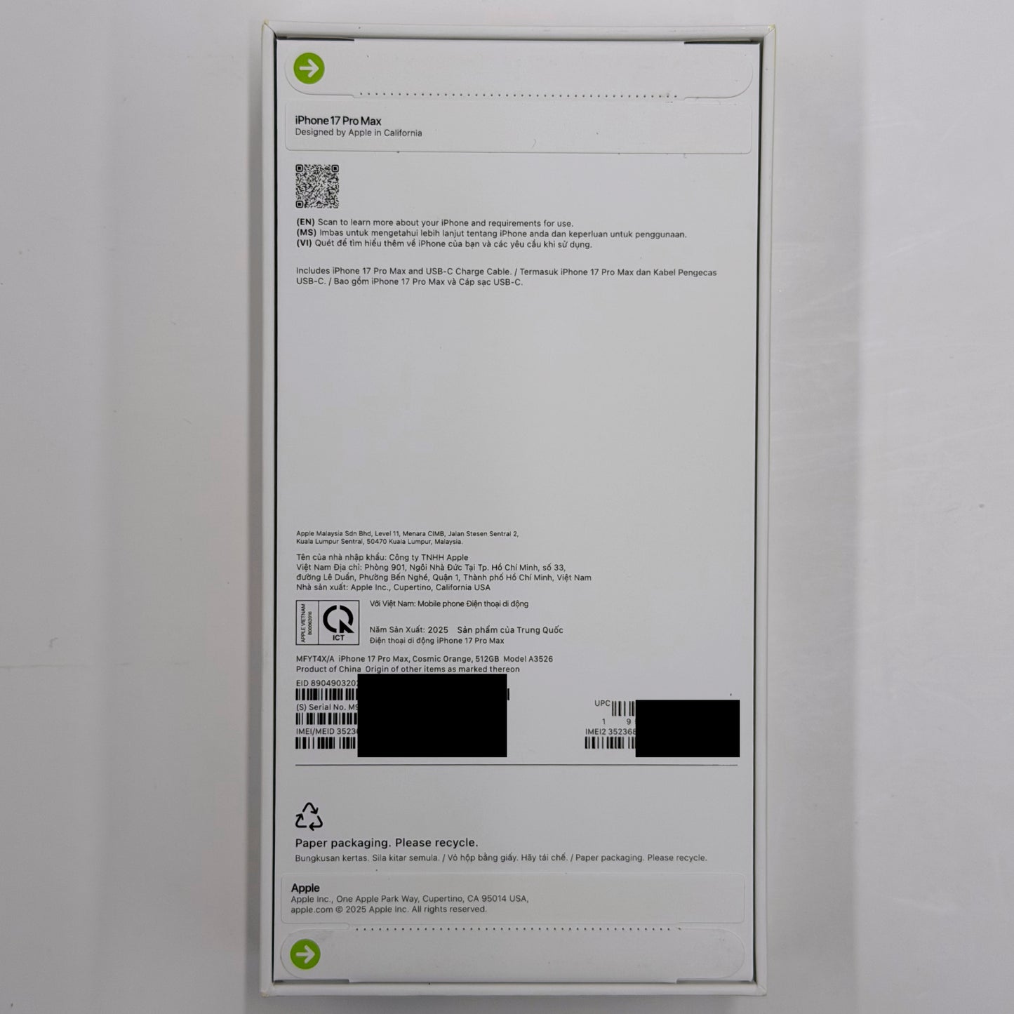 iPhone 17 Pro Max 512GB Cosmic Orange T8412 Brand New - Sealed