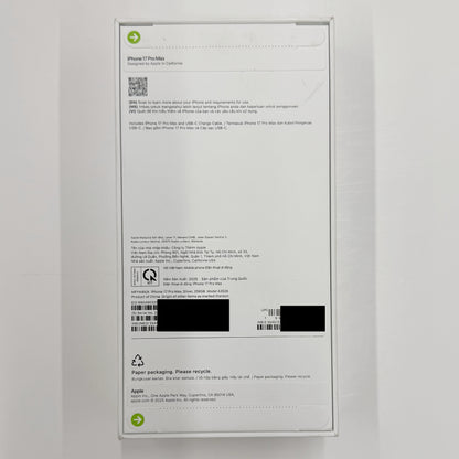 iPhone 17 Pro Max 256GB Silver T8404 Brand New - Sealed