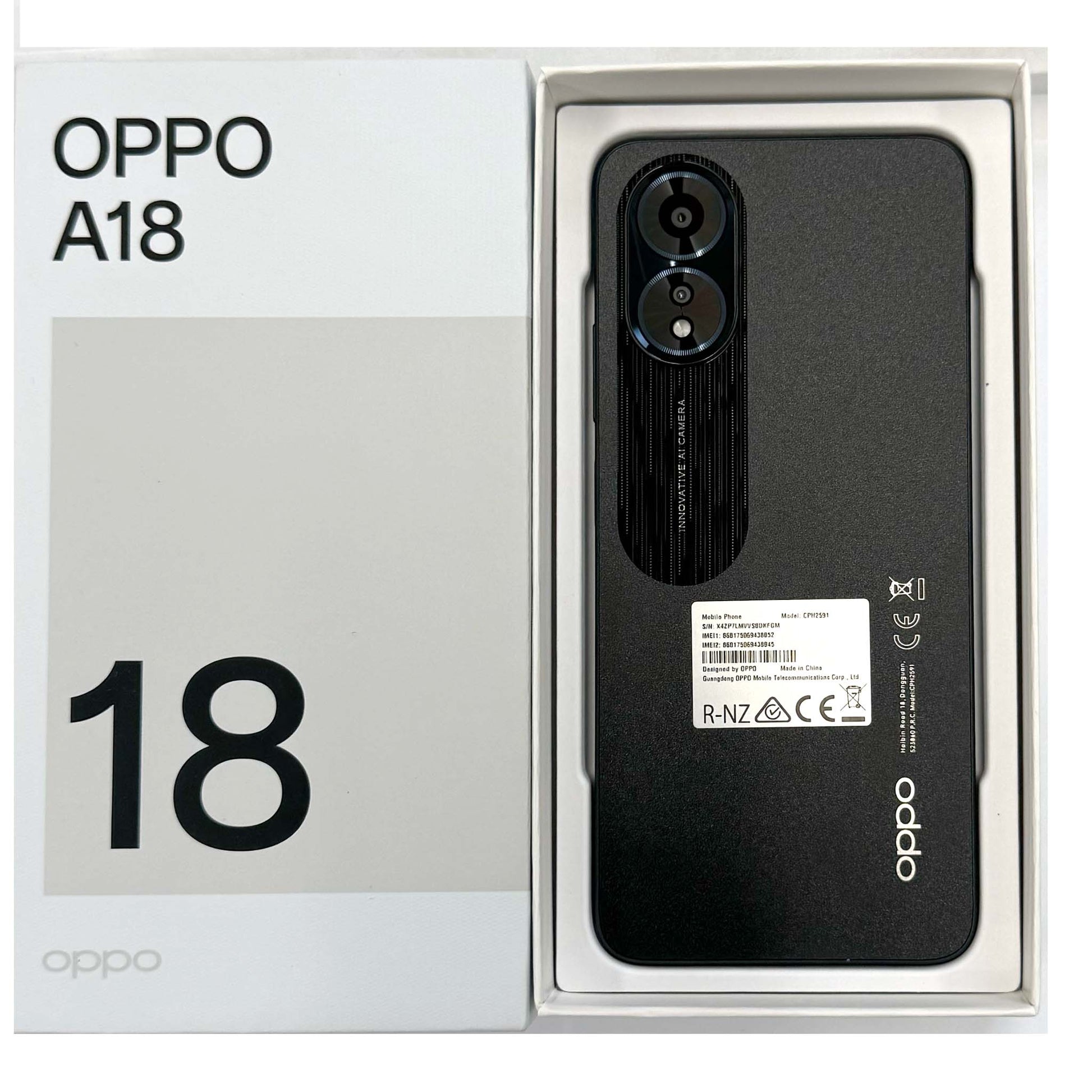 Oppo A18 128GB Glowing Black - T8320
