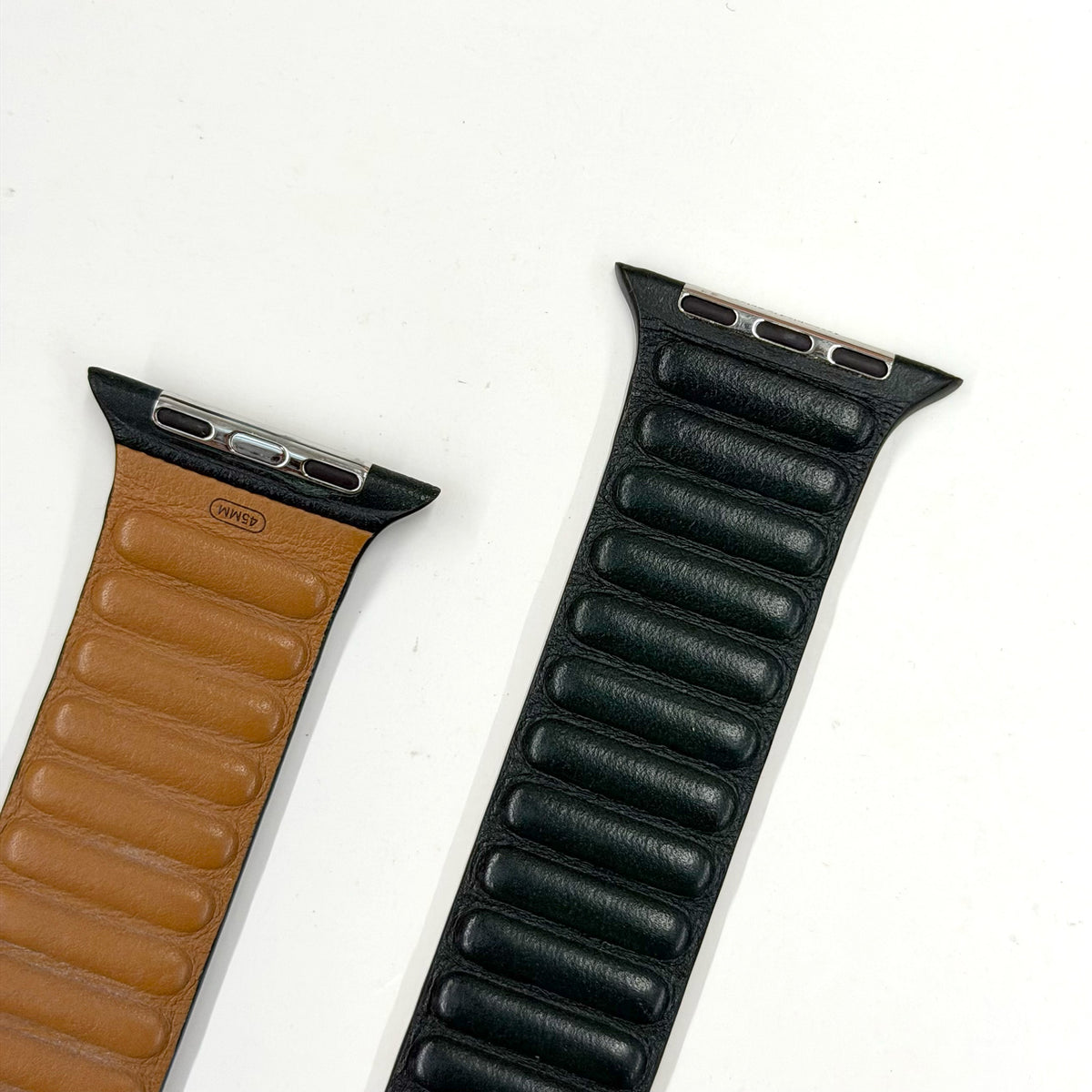 Apple Leather Link Original Watch Band 45mm M/L Green / Brown T8968