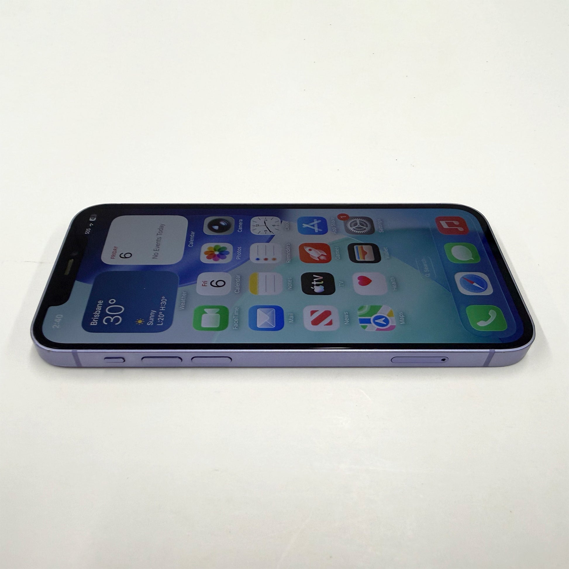 iPhone 12 128GB Purple B+ Grade 98% Battery T8477