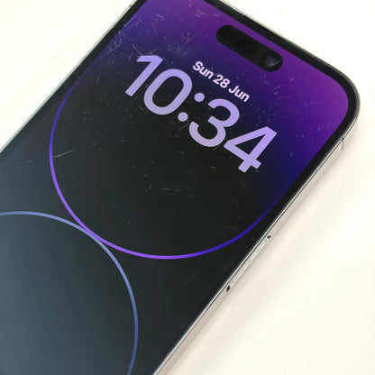 iPhone 14 Pro 128GB Deep Purple B Grade 100% Battery T8716