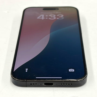 iPhone 15 Pro 128GB Black Titanium B Grade 88% Battery T8617