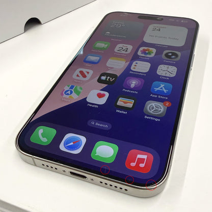 iPhone 15 Pro Max 256GB White Titanium B- Grade 88% Battery T8514