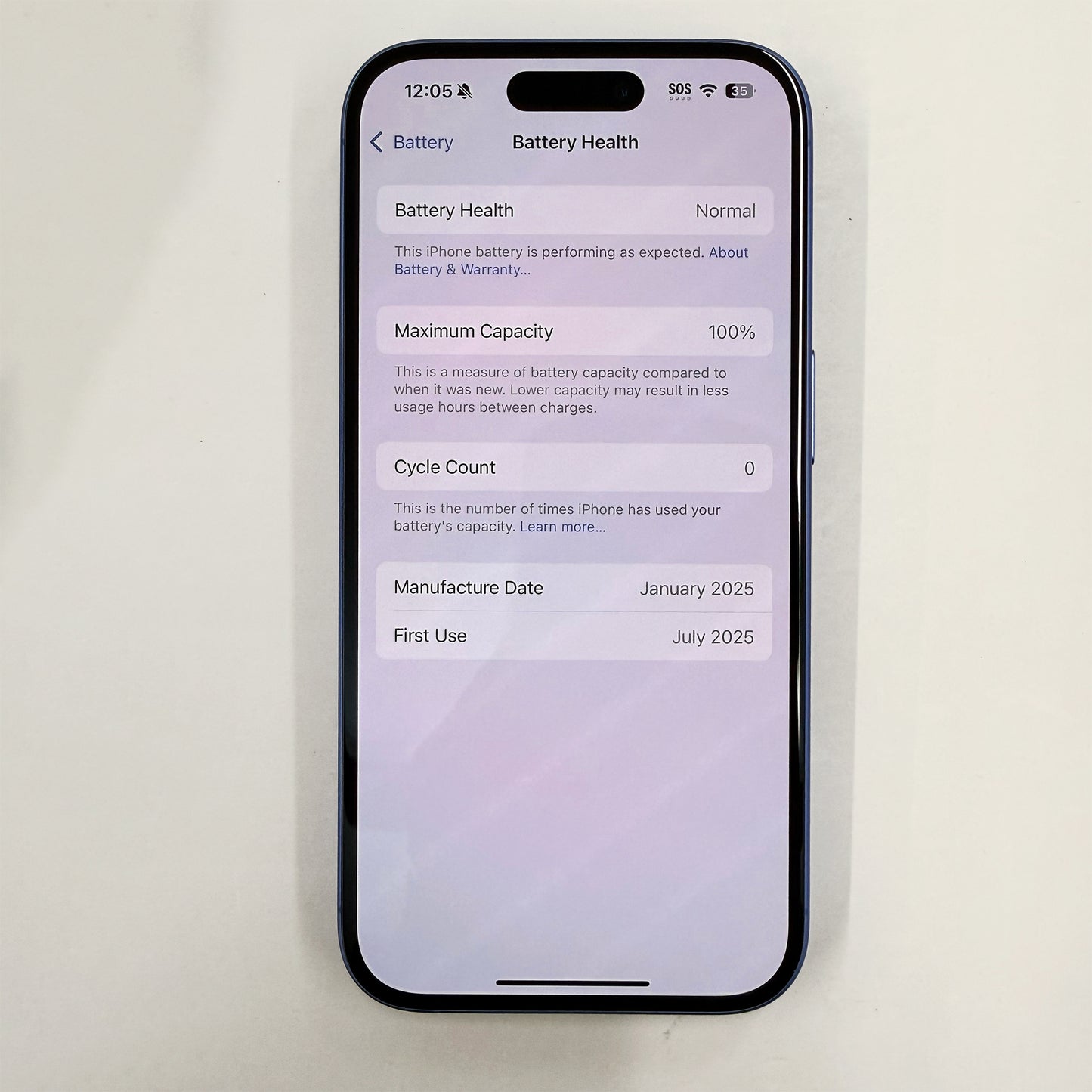 iPhone 16 128GB Blue A+ Grade 100% Battery T8463