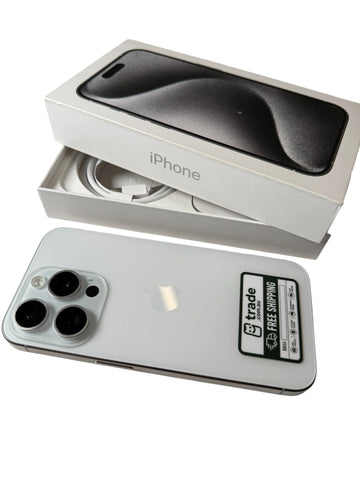 iPhone 15 Pro 256GB White Titanium 256GB B Grade 88% Battery