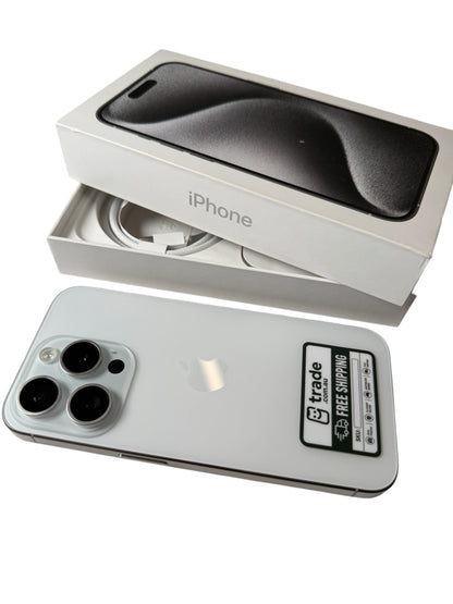 iPhone 15 Pro 256GB White Titanium 256GB B Grade 88% Battery