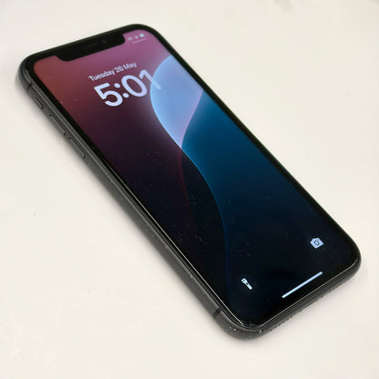 iPhone 11 128GB Black C Grade 100% Battery T8645