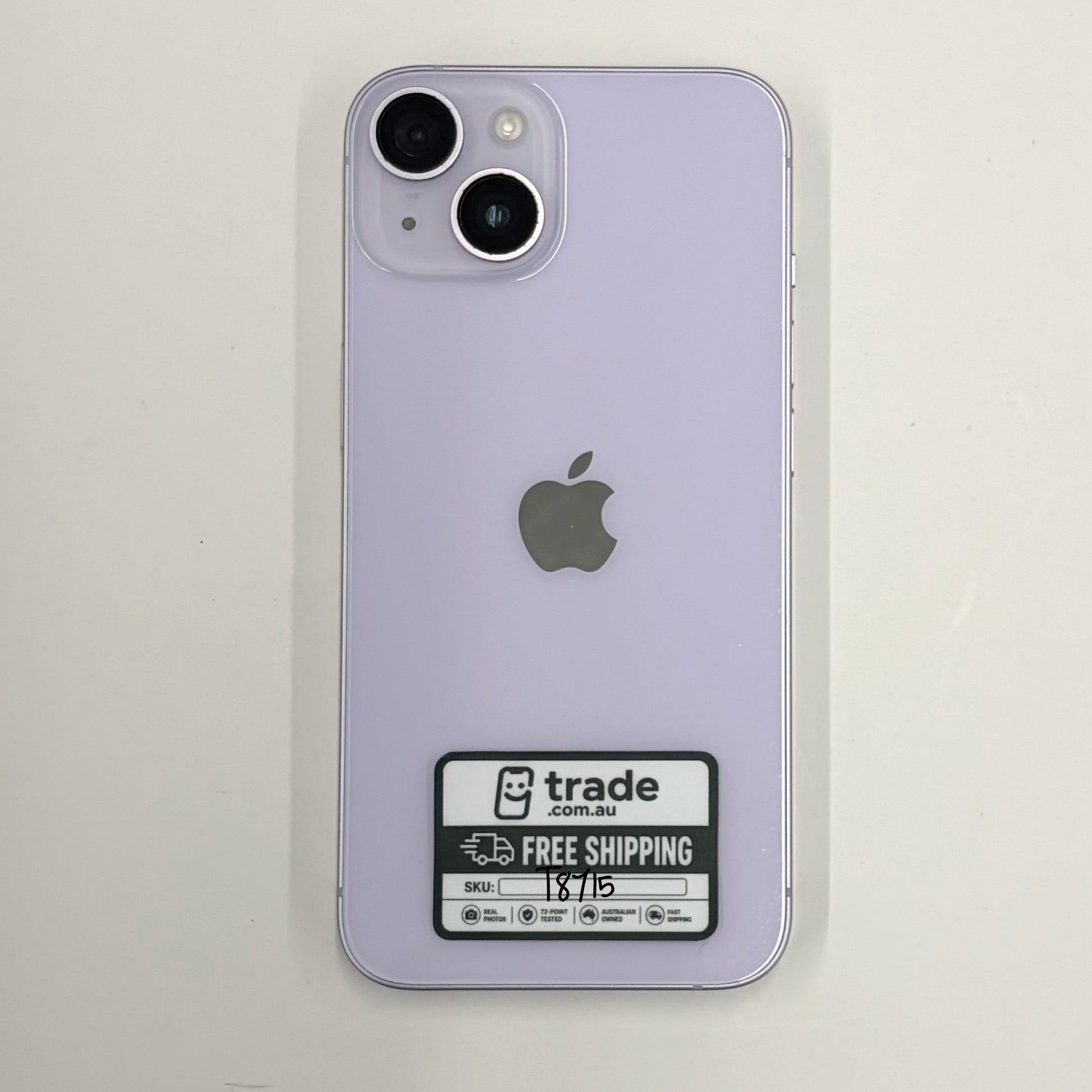 iPhone 14 128GB Purple B Grade 100% Battery T8715