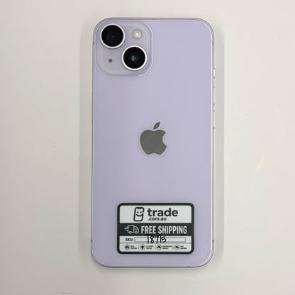 iPhone 14 128GB Purple B Grade 100% Battery T8715