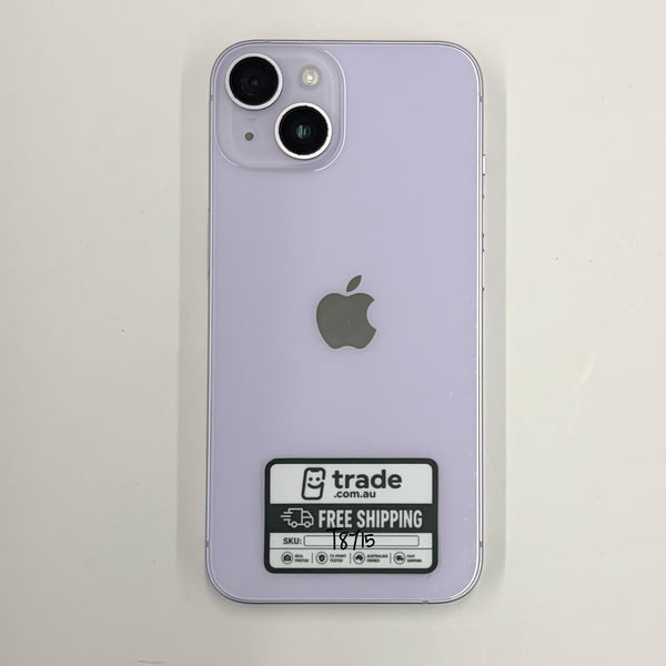 iPhone 14 128GB Purple B Grade 100% Battery T8715