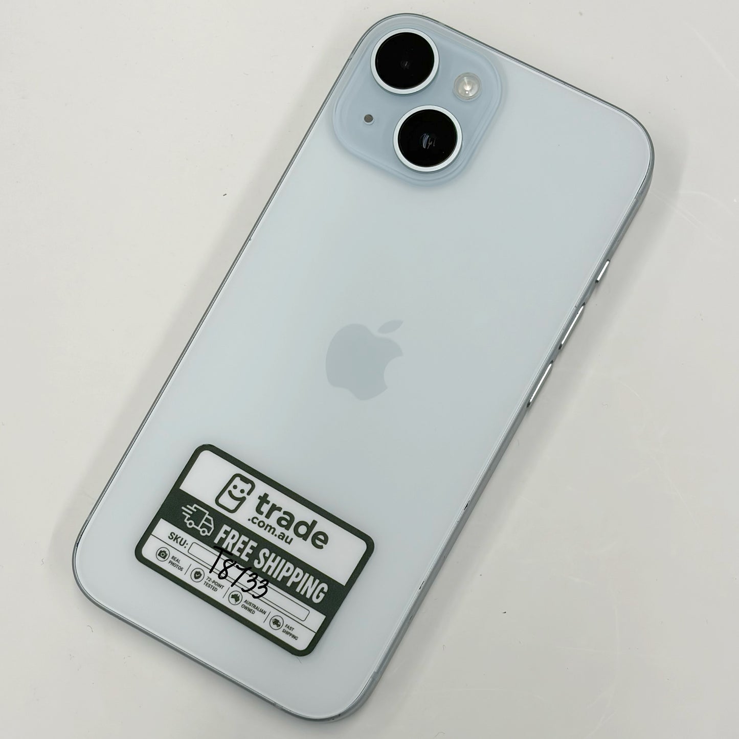 iPhone 15 Blue 256GB B Grade 100% Battery T8733