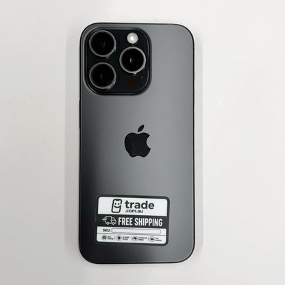iPhone 15 Pro 128GB Black Titanium A Grade 100% Battery T8895