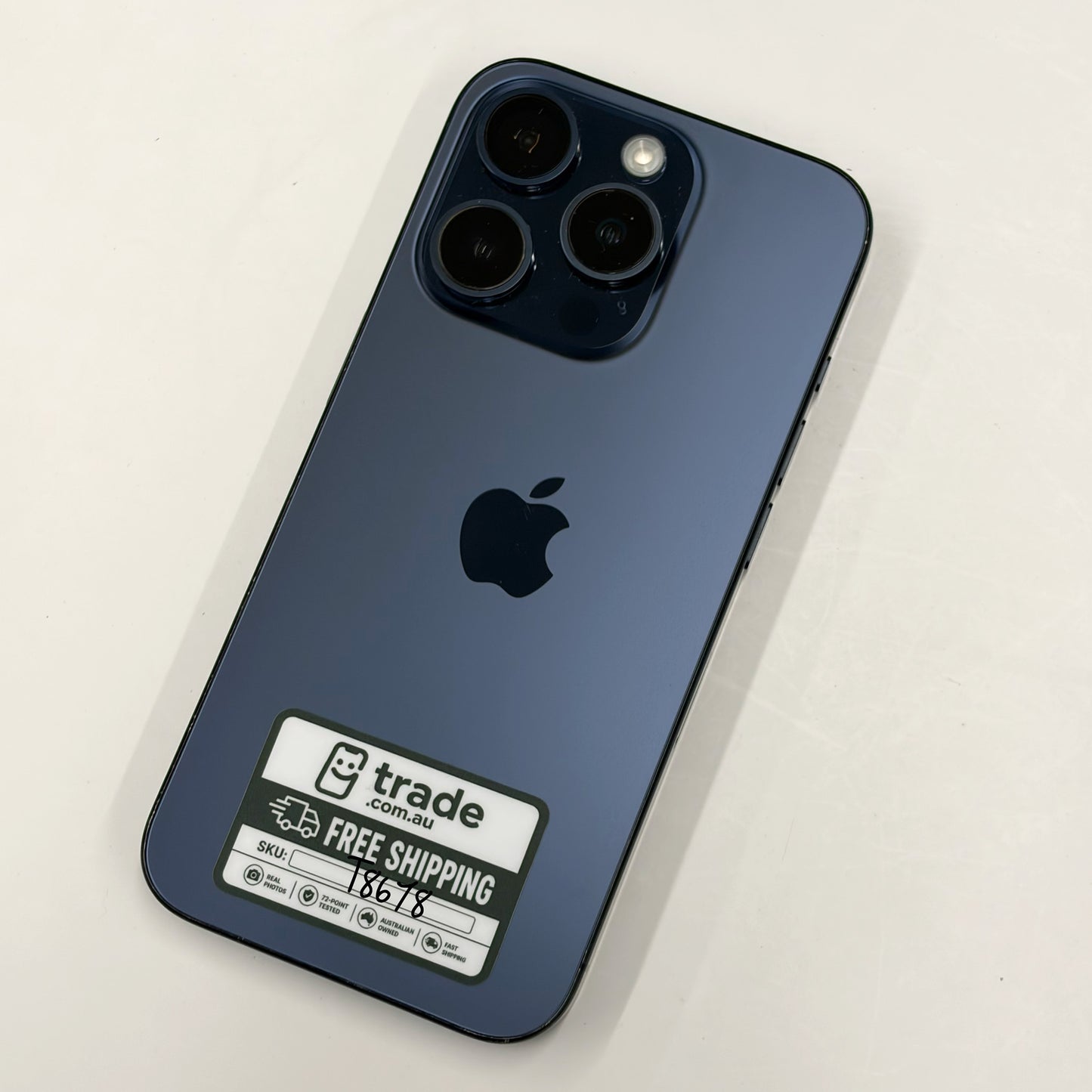 iPhone 15 Pro 128GB Blue Titanium A Grade 100% Battery T8678