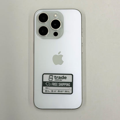 iPhone 15 Pro 256GB White Titanium 100% Battery (A Grade) T8949