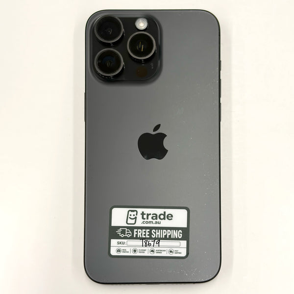 iPhone 15 Pro Max 1TB Black Titanium A Grade 100% Battery T8679