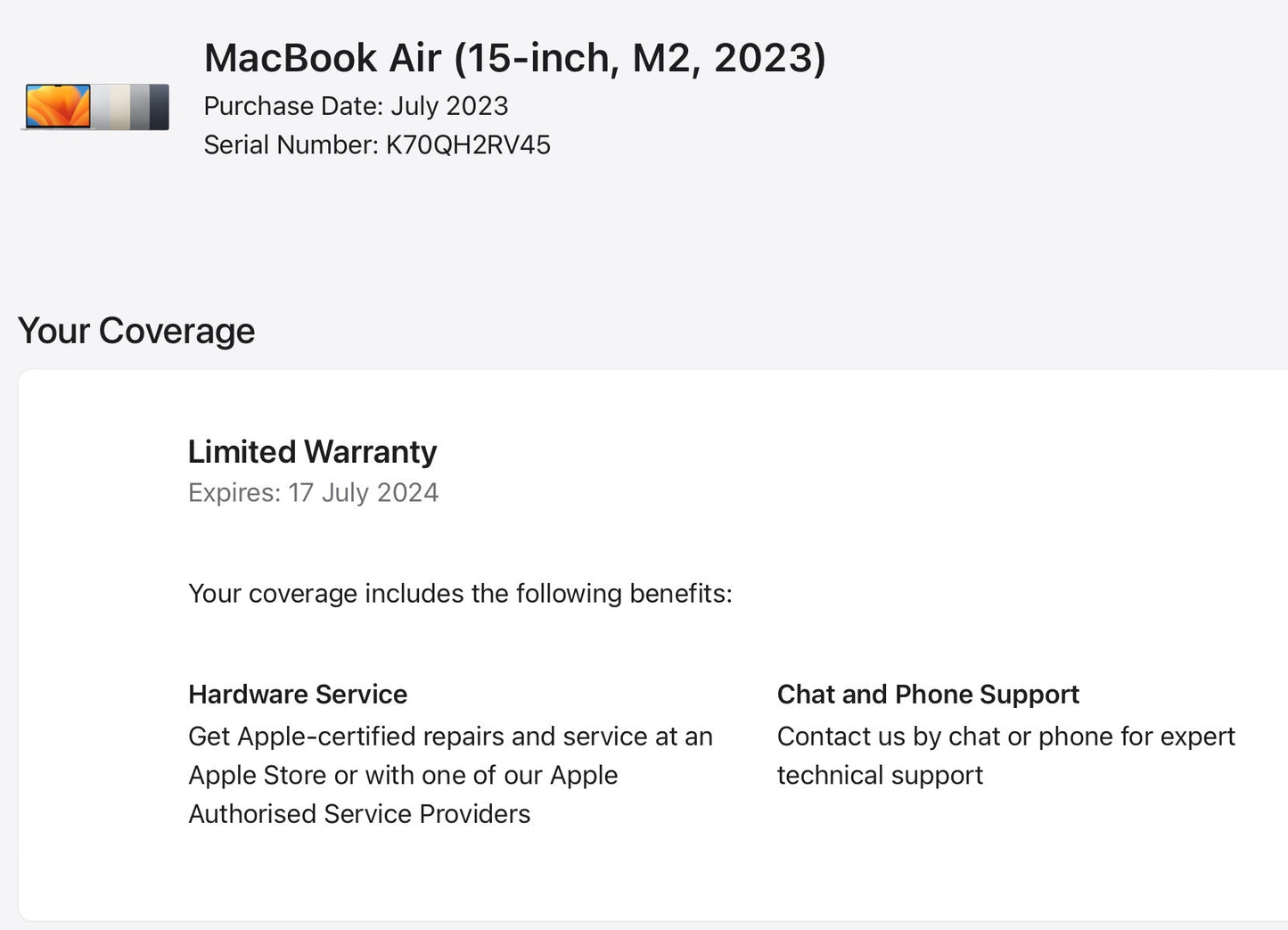 MacBook Air M2 15" A2941 - trade.com.au