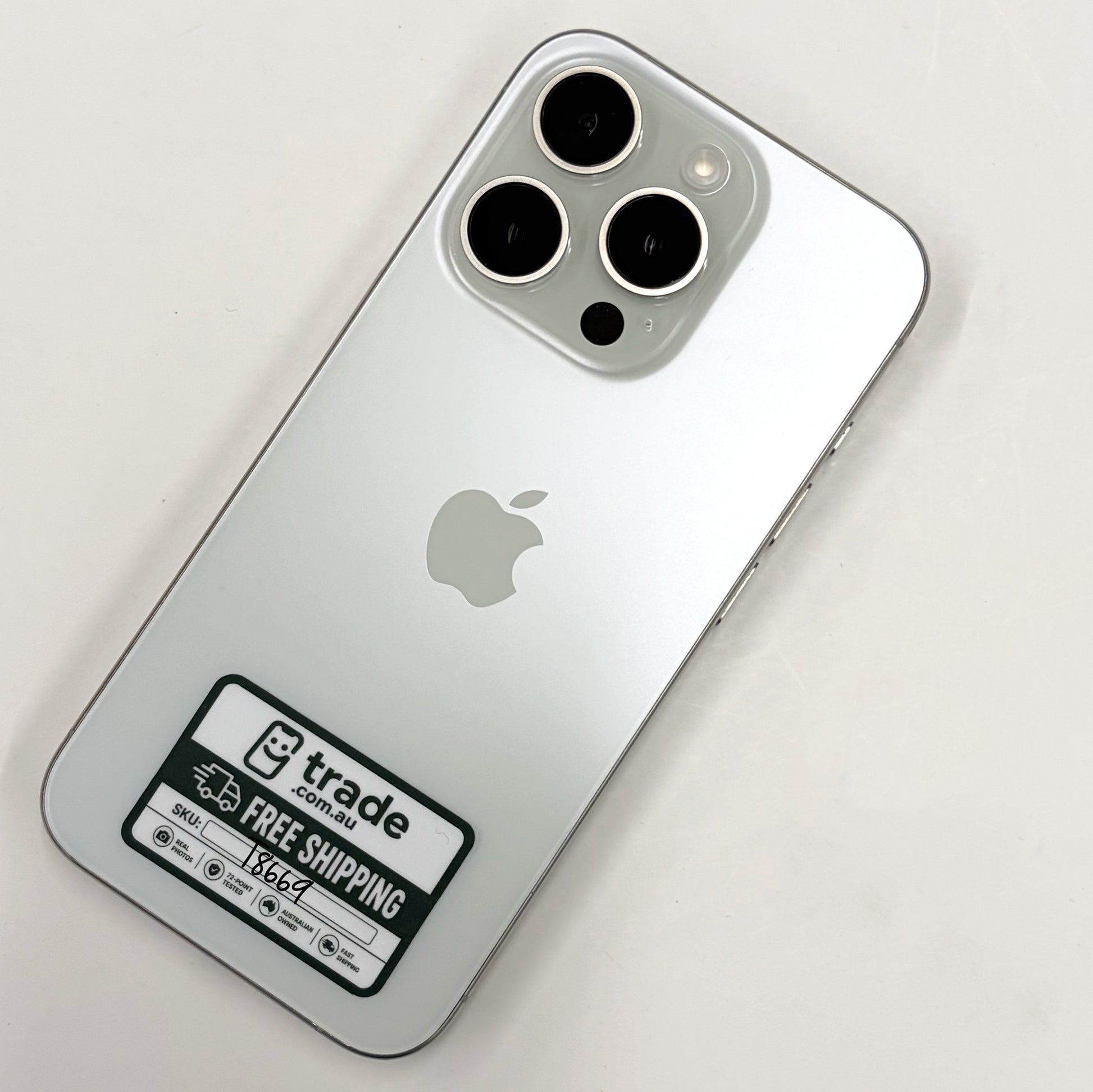 iPhone 15 Pro 256GB White Titanium 89% Battery B Grade T8669